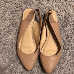 Leather sling back flats